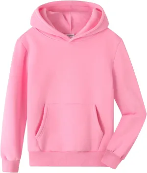 Spring&Gege Youth Solid Fleece Hoodies Pullover Hooded Sweatshirts for Children (3-12 Years)