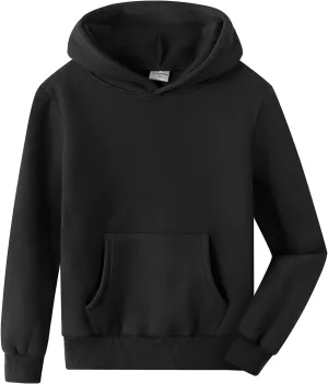 Spring&Gege Youth Solid Fleece Hoodies Pullover Hooded Sweatshirts for Children (3-12 Years)