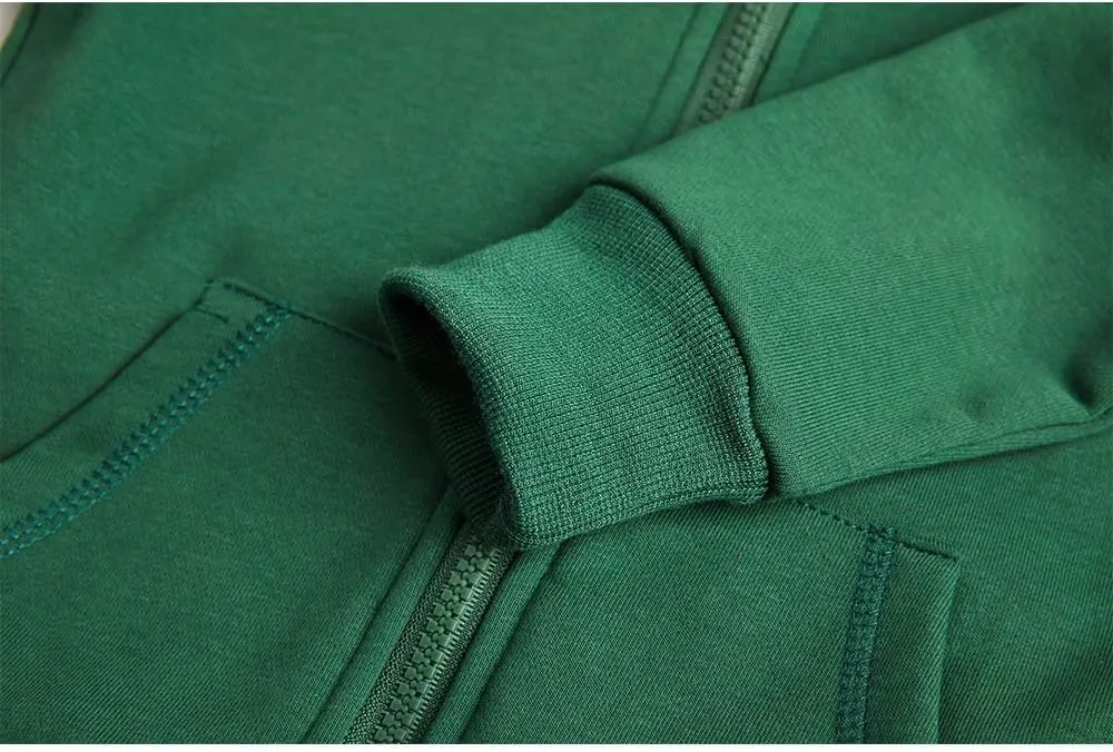 Spring&Gege Youth Solid Fleece Hoodies Soft Full Zip Hooded Sweatshirts for Children (3-12 Years)
