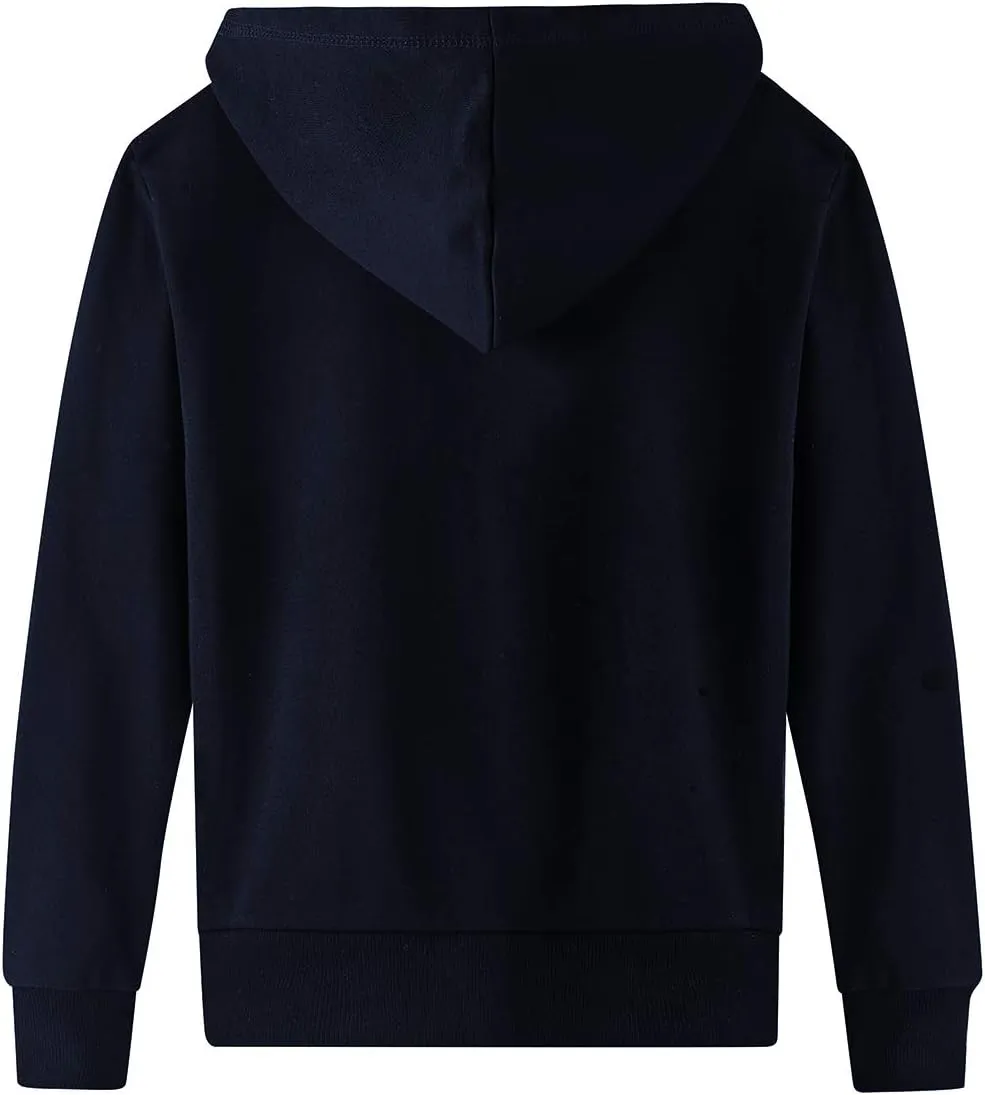 Spring&Gege Youth Solid Fleece Hoodies Soft Full Zip Hooded Sweatshirts for Children (3-12 Years)