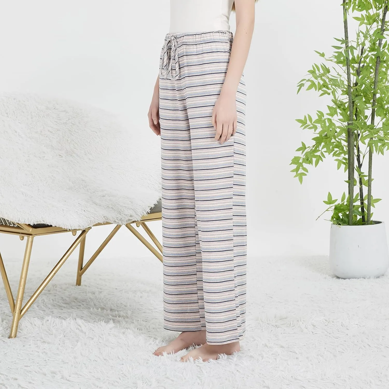 SS SAILAIYA Women's Pajama Pants, Wide Leg Lounge Pants, Comfy Pajamas Bottoms with Drawstring Waistband for Women