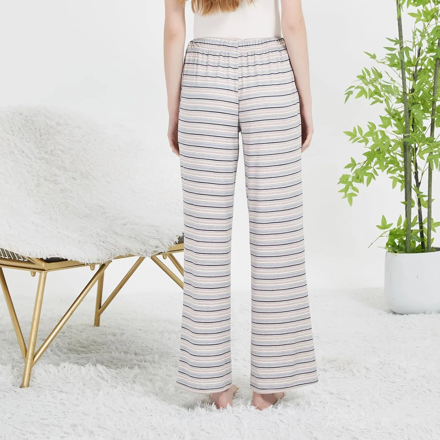 SS SAILAIYA Women's Pajama Pants, Wide Leg Lounge Pants, Comfy Pajamas Bottoms with Drawstring Waistband for Women