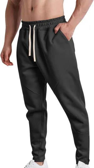 Sweatpants for Men Sport Tapered Joggers Mens Trendy Elastic Waist Solid Color Jogger Split Utility Fitted Cargo