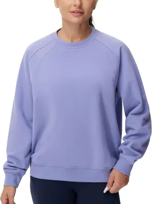 THE GYM PEOPLE Women's Oversized Fleece Sweatshirts Loose Fit Crewneck Long Sleeve Pullover Tops
