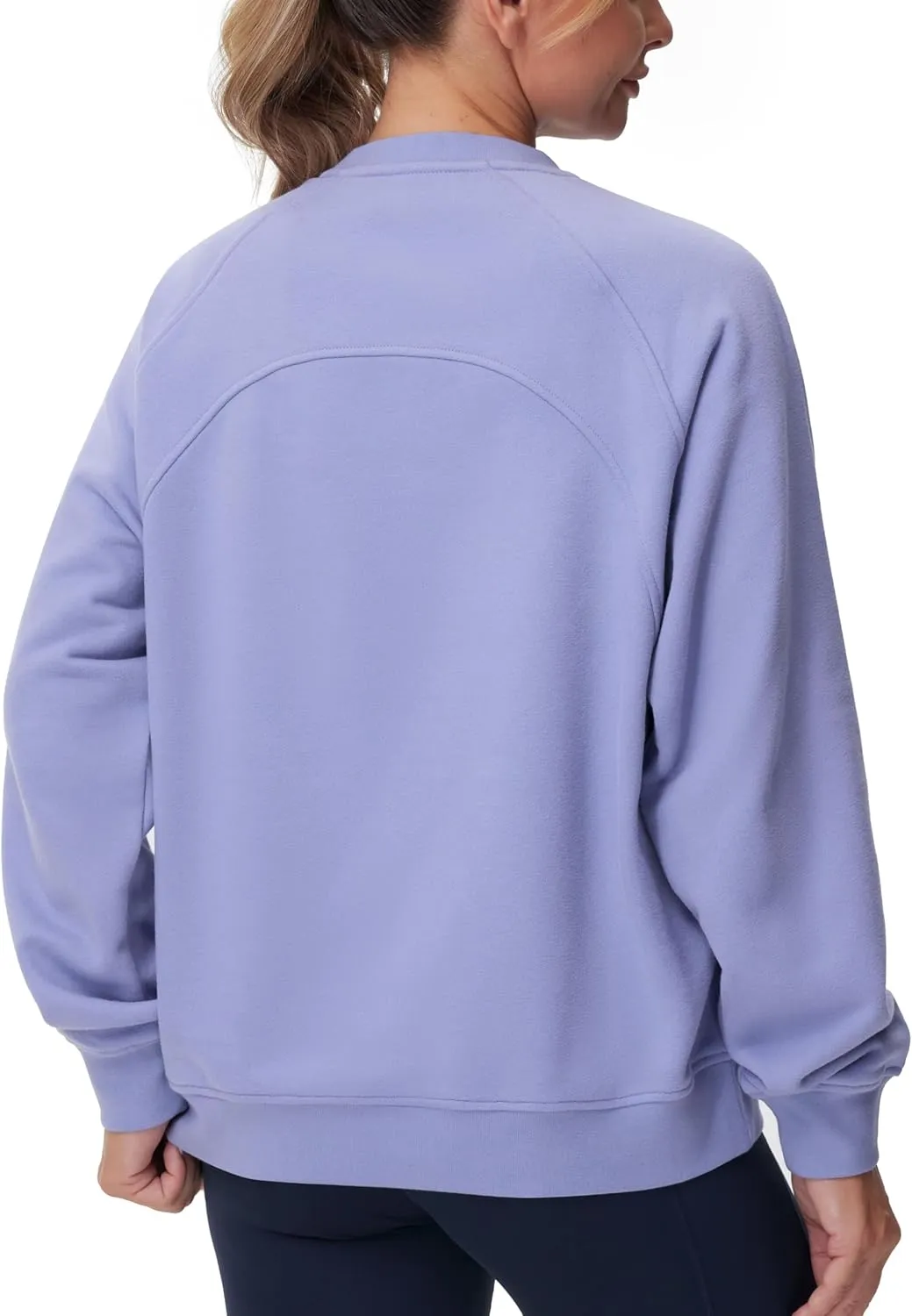 THE GYM PEOPLE Women's Oversized Fleece Sweatshirts Loose Fit Crewneck Long Sleeve Pullover Tops
