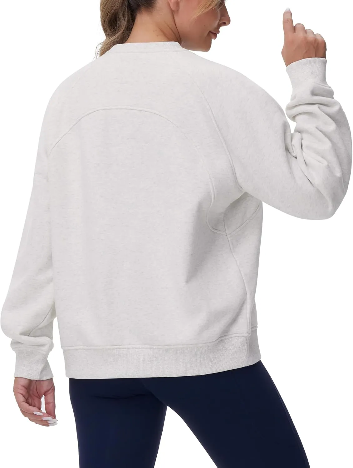 THE GYM PEOPLE Women's Oversized Fleece Sweatshirts Loose Fit Crewneck Long Sleeve Pullover Tops