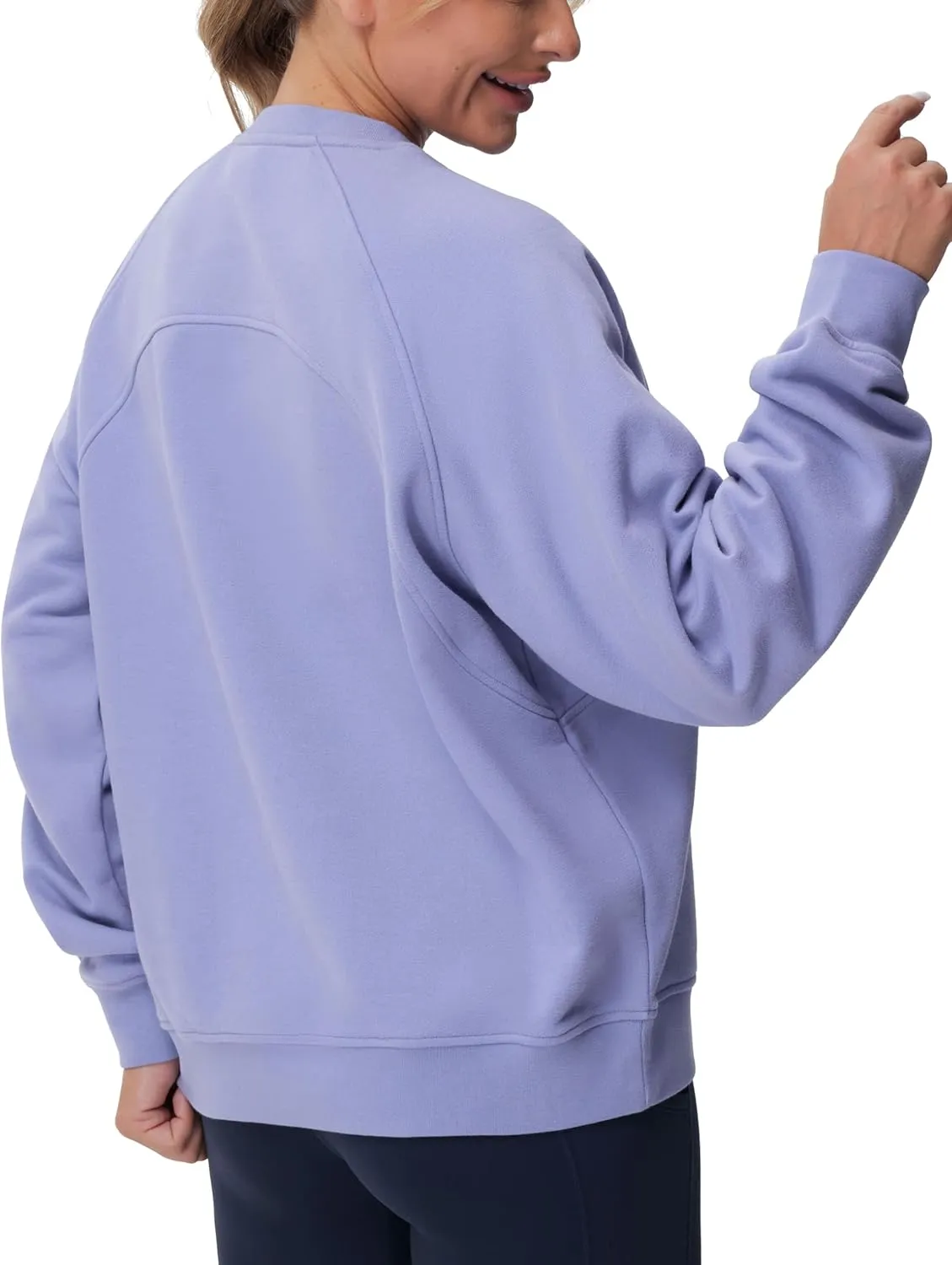 THE GYM PEOPLE Women's Oversized Fleece Sweatshirts Loose Fit Crewneck Long Sleeve Pullover Tops