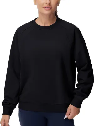 THE GYM PEOPLE Women's Oversized Fleece Sweatshirts Loose Fit Crewneck Long Sleeve Pullover Tops