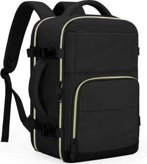 Travel Backpack For Women, Carry On Backpack for Men Flight Approved Airline Personal Item Travel Bag TSA Business 17.3 in Laptop Mochila, Travels Essentials Bookbag for Work Nurse Hiking (Black)