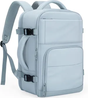 Travel Backpack For Women, Carry On Backpack for Men Flight Approved Airline Personal Item Travel Bag TSA Business 17.3 in Laptop Mochila, Travels Essentials Bookbag for Work Nurse Hiking (Light Blue)