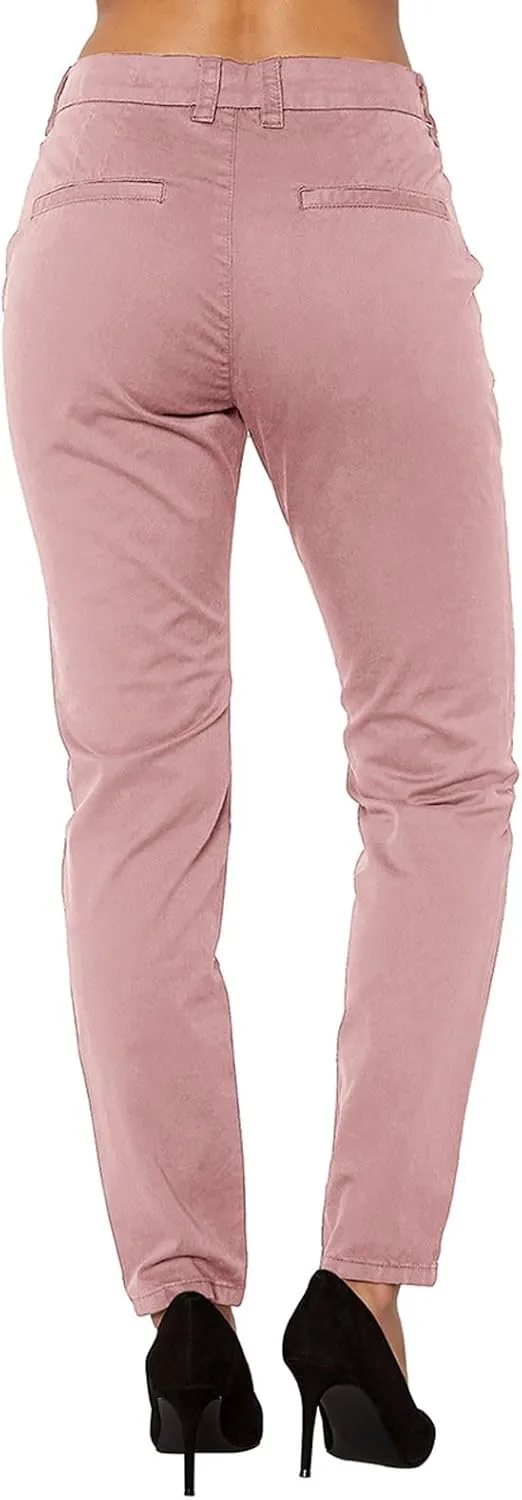 Trendy Business Casual Pants for Women 2024 Button Waist Solid Color Slim Trousers with Pockets Summer Work Pants