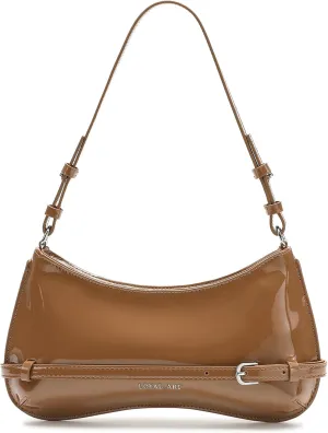 Trendy Shoulder Bag for Women, Small Under the Arm Purse Patent Leather Womens Purses and Handbags with Zipper Closure