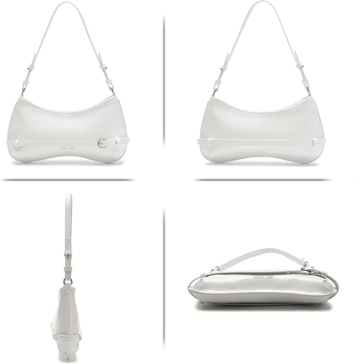 Trendy Shoulder Bag for Women, Small Under the Arm Purse Patent Leather Womens Purses and Handbags with Zipper Closure