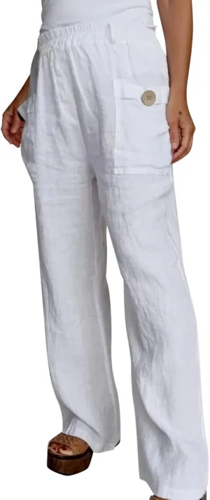 Trousers Pants for Women Vacation s Waist Casual Trousers with Pockets Linen Pull On Pants for Women