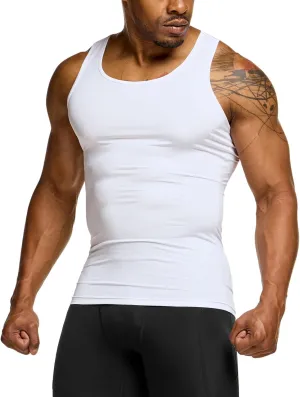 TSLA Men's Athletic Compression Sleeveless Tank Top, Cool Dry Sports Running Basketball Workout Base Layer