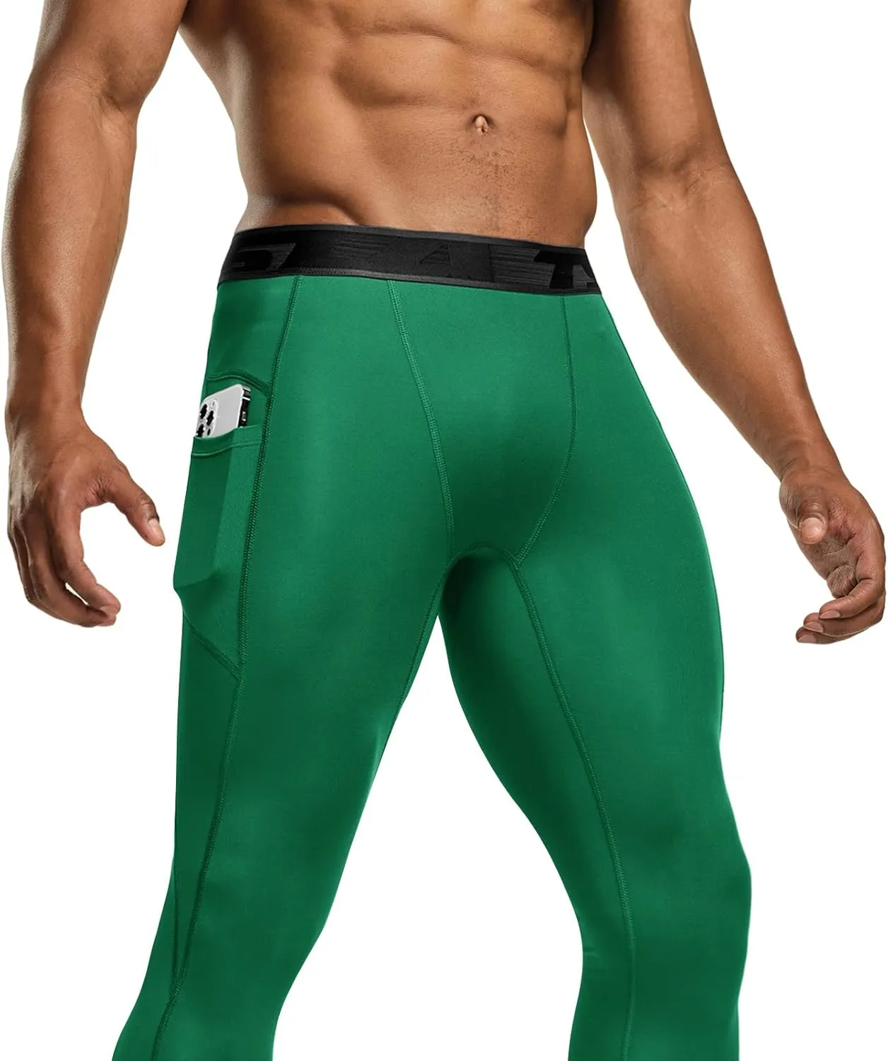 TSLA Men's Compression Pants, Cool Dry Athletic Workout Running Leggings Tights with Pockets