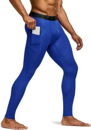 TSLA Men's Compression Pants, Cool Dry Athletic Workout Running Leggings Tights with Pockets