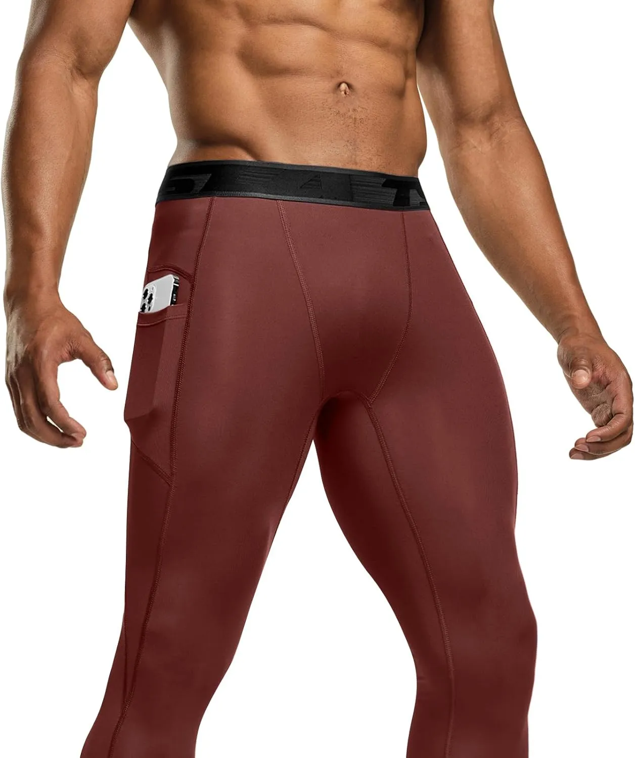 TSLA Men's Compression Pants, Cool Dry Athletic Workout Running Leggings Tights with Pockets