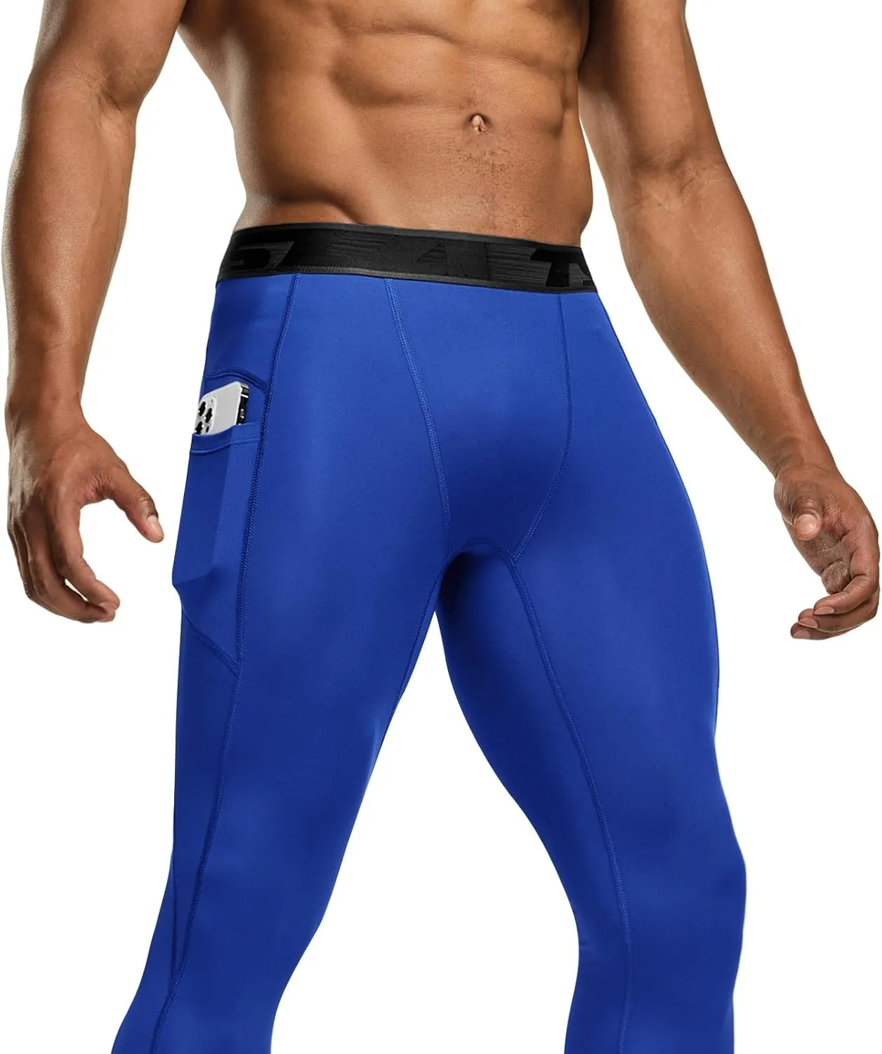 TSLA Men's Compression Pants, Cool Dry Athletic Workout Running Leggings Tights with Pockets