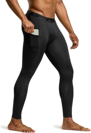 TSLA Men's Compression Pants, Cool Dry Athletic Workout Running Leggings Tights with Pockets