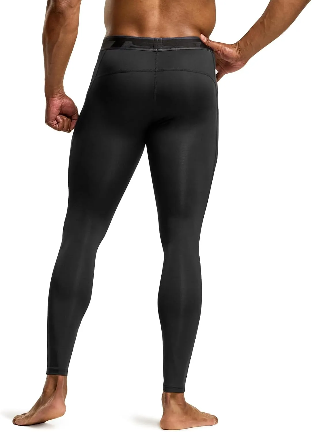 TSLA Men's Compression Pants, Cool Dry Athletic Workout Running Leggings Tights with Pockets