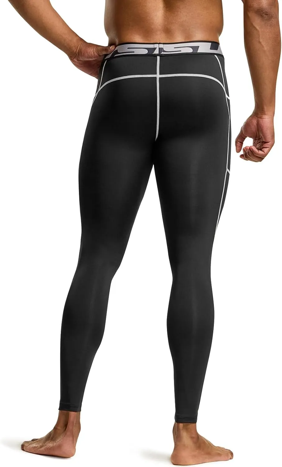 TSLA Men's Compression Pants, Cool Dry Athletic Workout Running Leggings Tights with Pockets