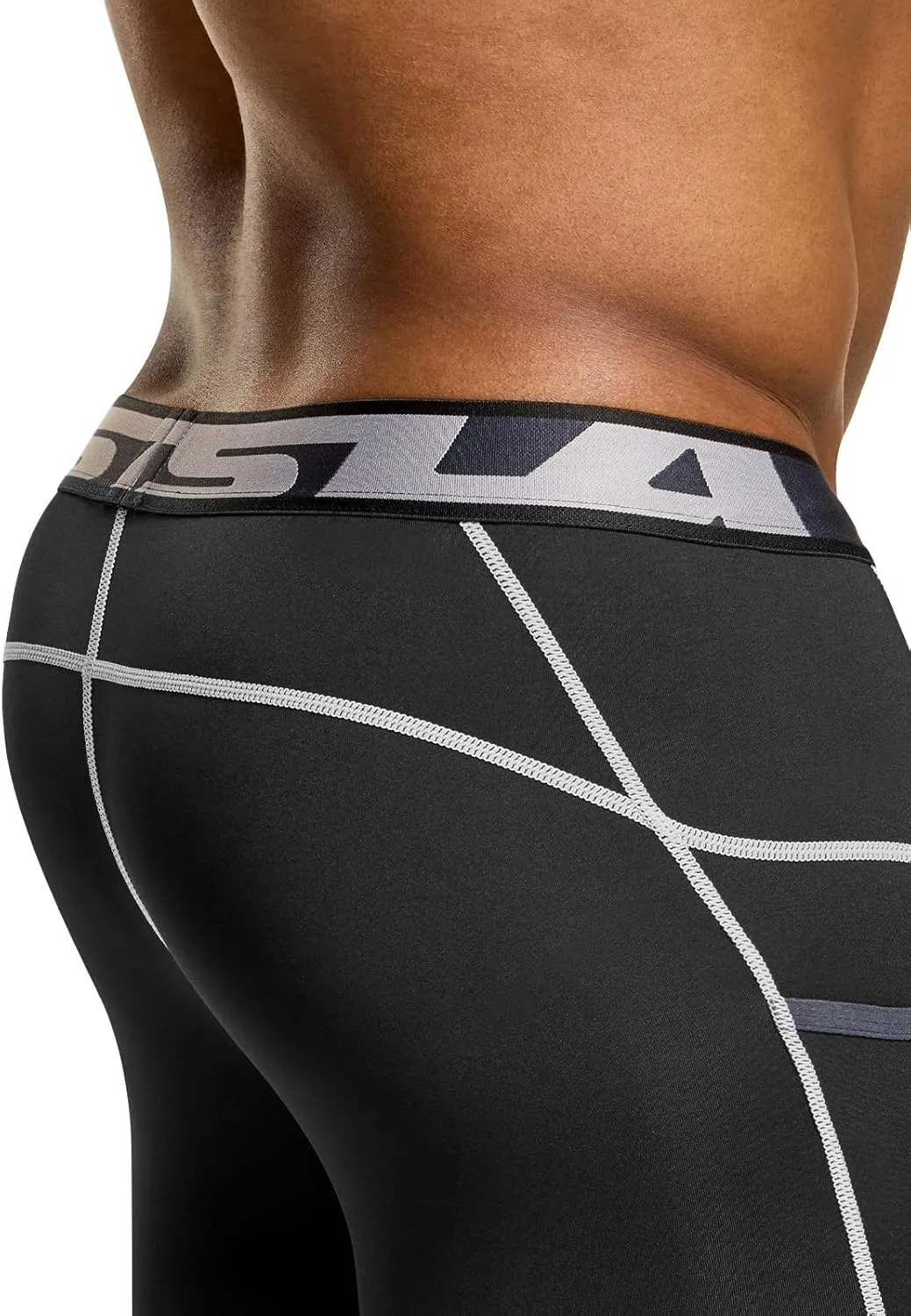 TSLA Men's Compression Pants, Cool Dry Athletic Workout Running Leggings Tights with Pockets