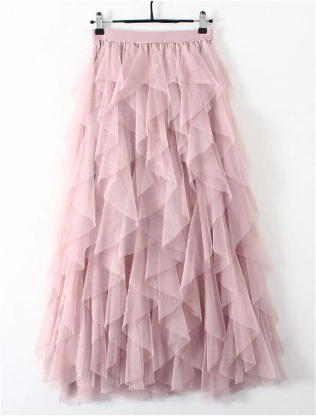 Tulle Long Maxi Skirt Women Fashion Cute High Waist Pleated Skirt