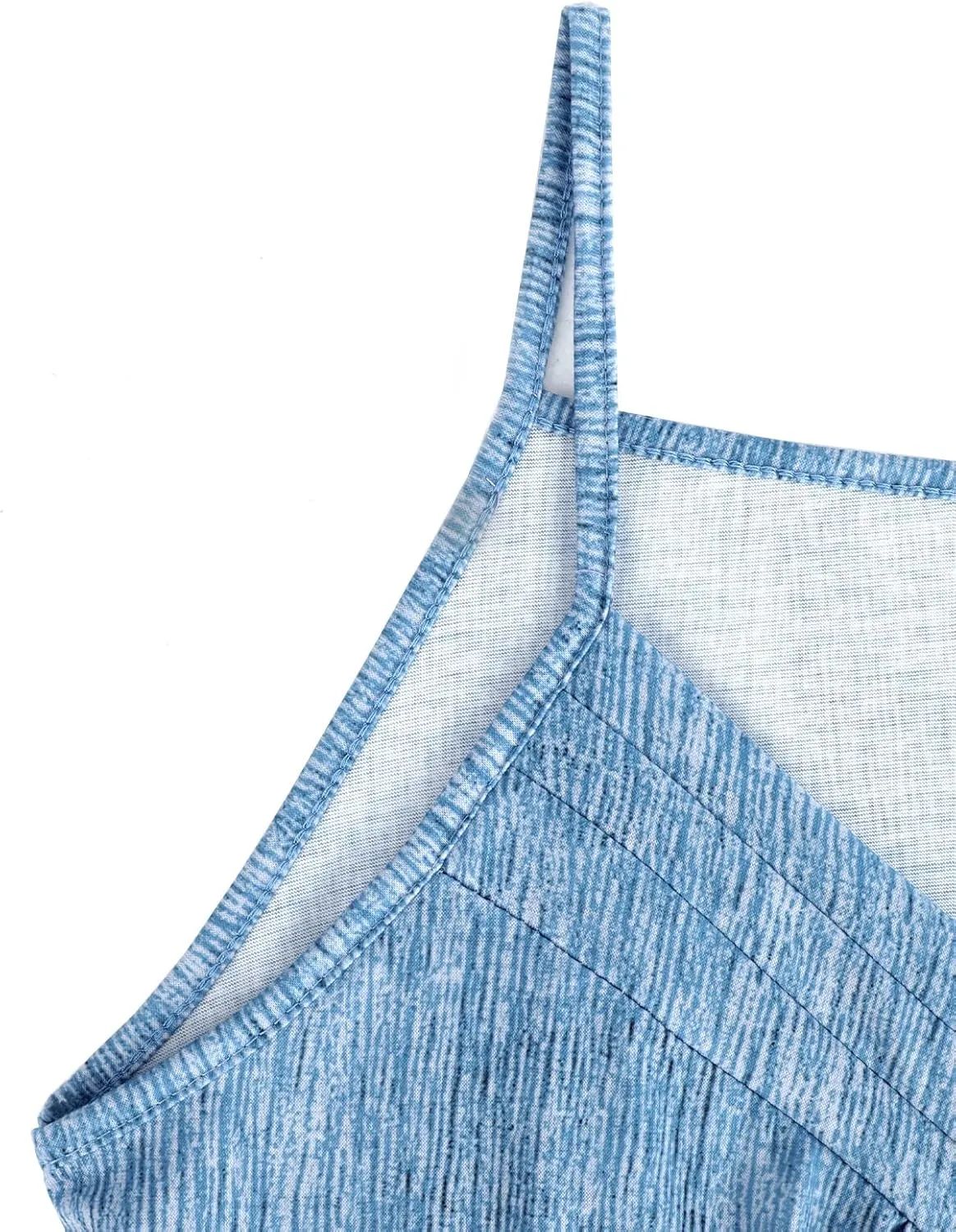 Viracy Women's Summer Button V Neck Pleated Spaghetti Strap Camisole Tank Tops (M-3XL)