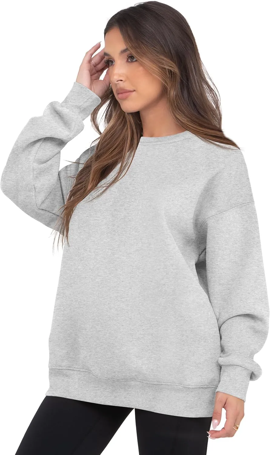 VIUTIL Womens Oversized Crewneck Sweatshirt Fleece Casual Loose Pullover Tops 2025 Winter Clothes
