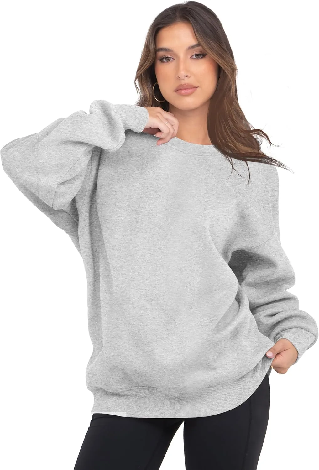 VIUTIL Womens Oversized Crewneck Sweatshirt Fleece Casual Loose Pullover Tops 2025 Winter Clothes