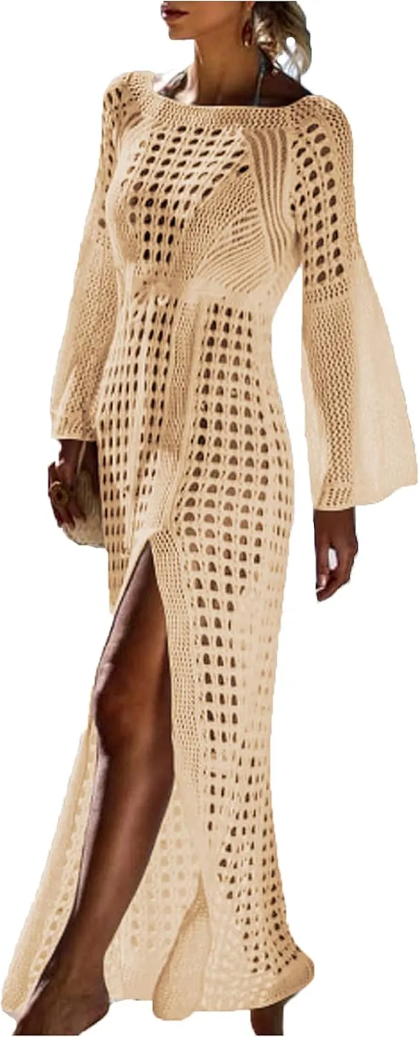Wander Agio Beach Tops Sexy Floral Cover Dresses Bikini Cover-ups Net Long Skirt