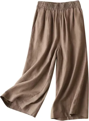Wide Leg Linen Pants for Women Women Linen Pants Beach Leisure Trousers Linen Blend Pants