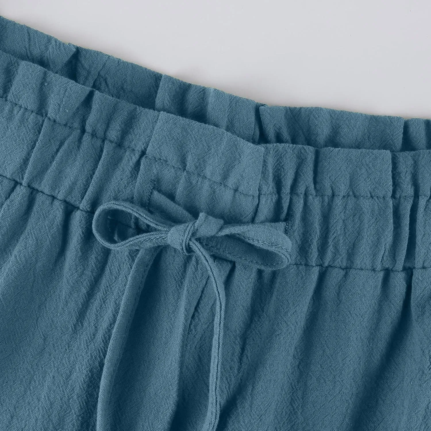 Wide Leg Pants for Women Linen Cotton Lightweight Palazzo Pant High Waisted Casual Loose Comfy Summer Beach Trousers