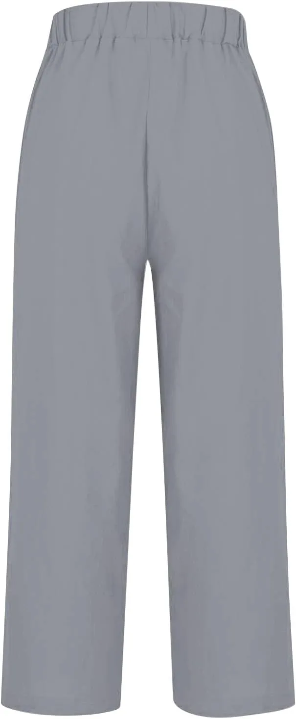 Woman Plus Linen Pants Spring Flowy Wide Leg Linen Pants for Women Women's Cotton Pants