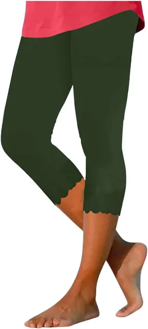 Women Capris Leggings 2024 Summer Causal Cropped Pants Dressy Trendy Knee Length Capri Laides Yoga Clothing