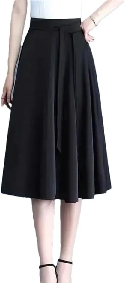 Women High Waisted Pleated A-Line Skirt Summer Harajuku Style Lace-Up Casual Party Skirts