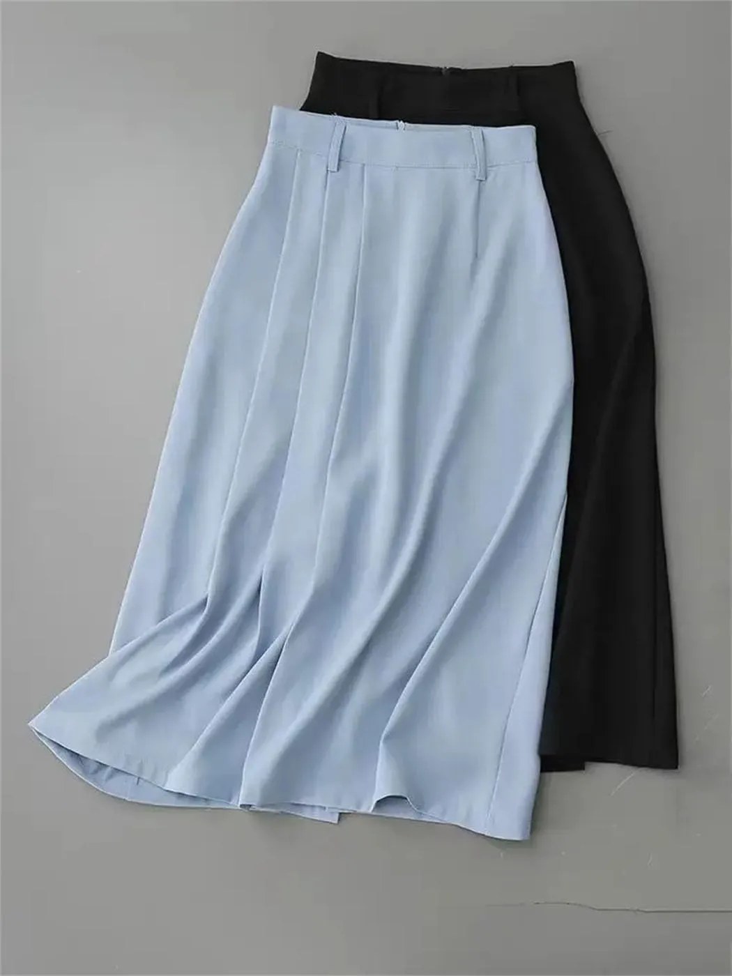 Women Korean Style Elegant Long Skirt Summer Fashion Work Office Big Swing A-Line Midi Skirts