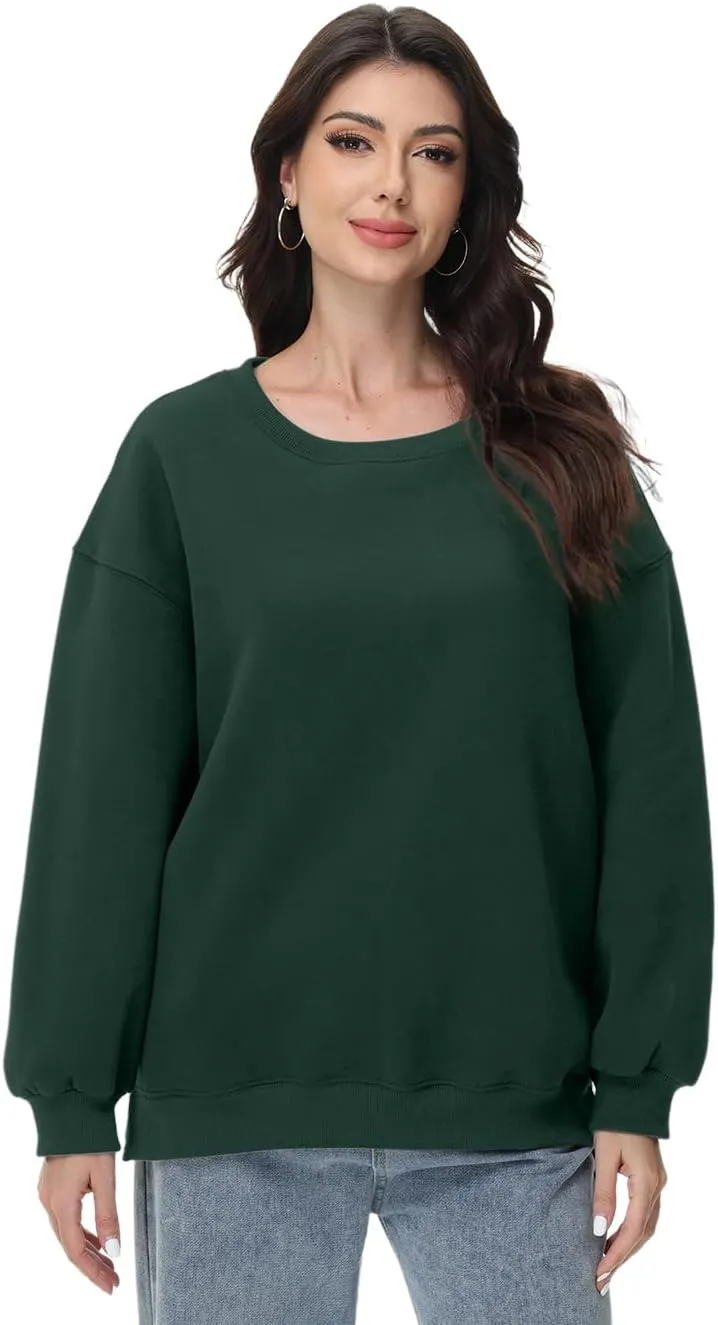 Women Oversized Sweatshirts Long Sleeve Crewneck Tops Pullover Fall Fashion Outfits Clothes with Pockets