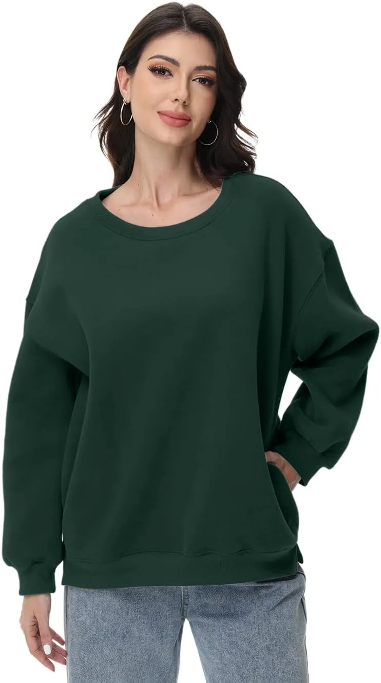Women Oversized Sweatshirts Long Sleeve Crewneck Tops Pullover Fall Fashion Outfits Clothes with Pockets