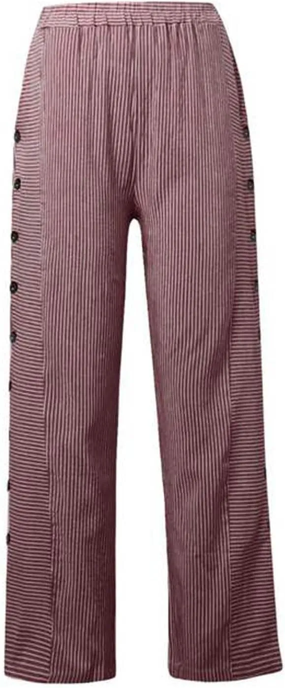 Womens Casual Linen High Waist Pants Drawstring Loose Fit Summer Work Pants Trousers with Side Pockets
