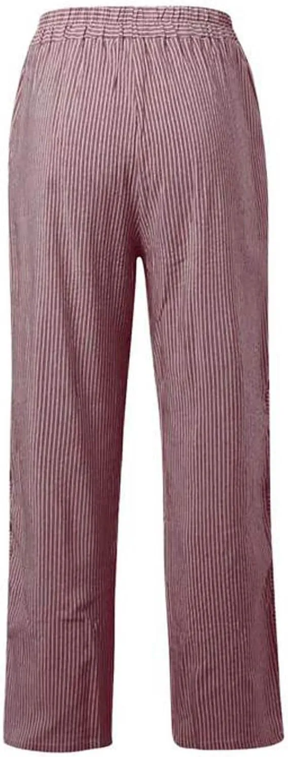 Womens Casual Linen High Waist Pants Drawstring Loose Fit Summer Work Pants Trousers with Side Pockets