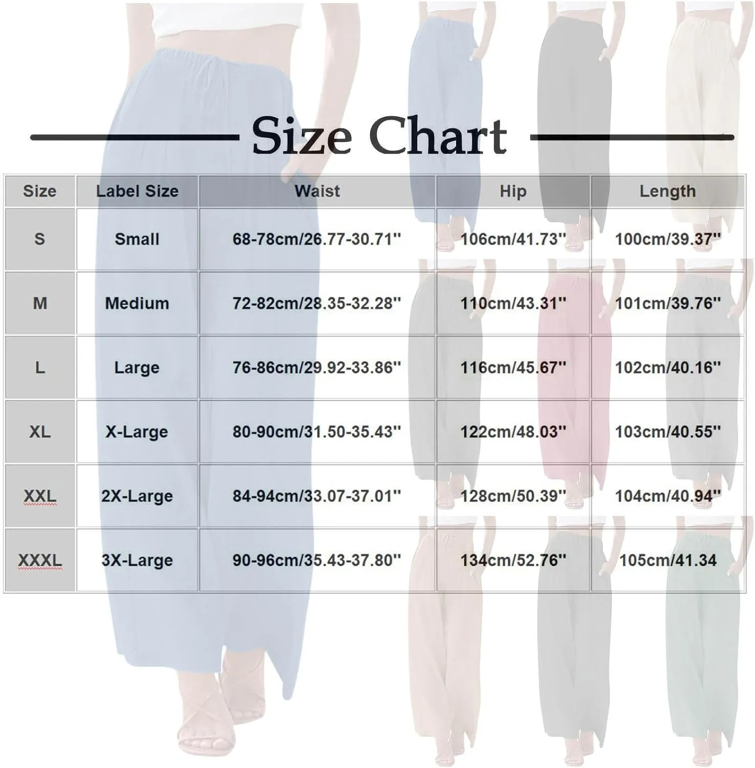 Womens Cotton Linen Palazzo Pants Drawstring Elastic Waist Casual Wide Leg Trousers Pocket Summer Vacation Beach Pant