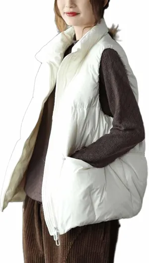 Women's Down Vest - Short Sleeveless Lightweight Jacket