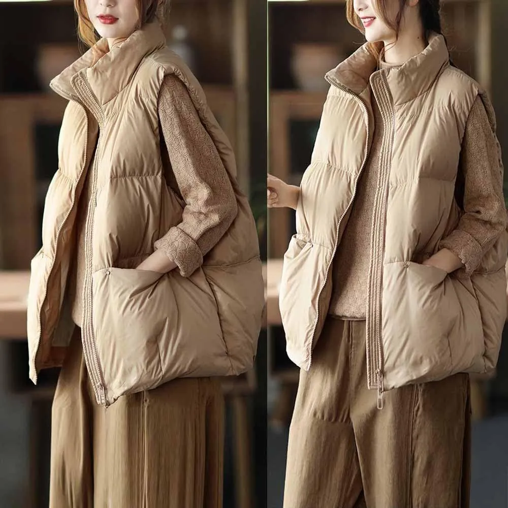 Women's Down Vest - Short Sleeveless Lightweight Jacket