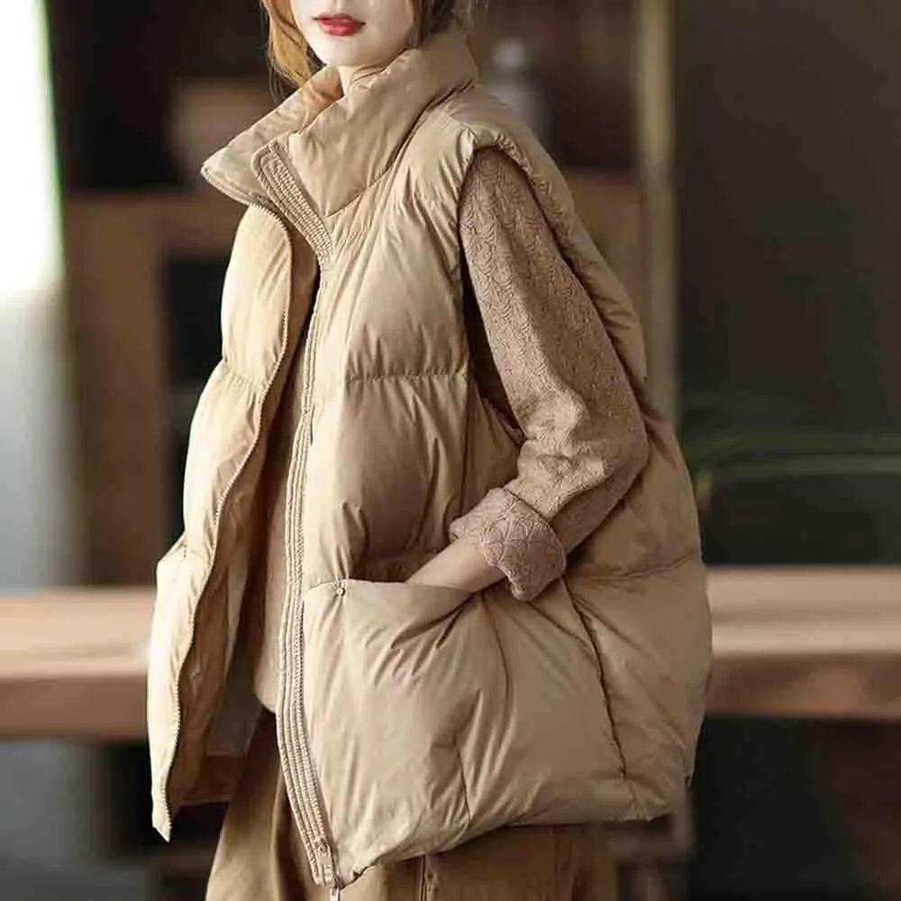 Women's Down Vest - Short Sleeveless Lightweight Jacket