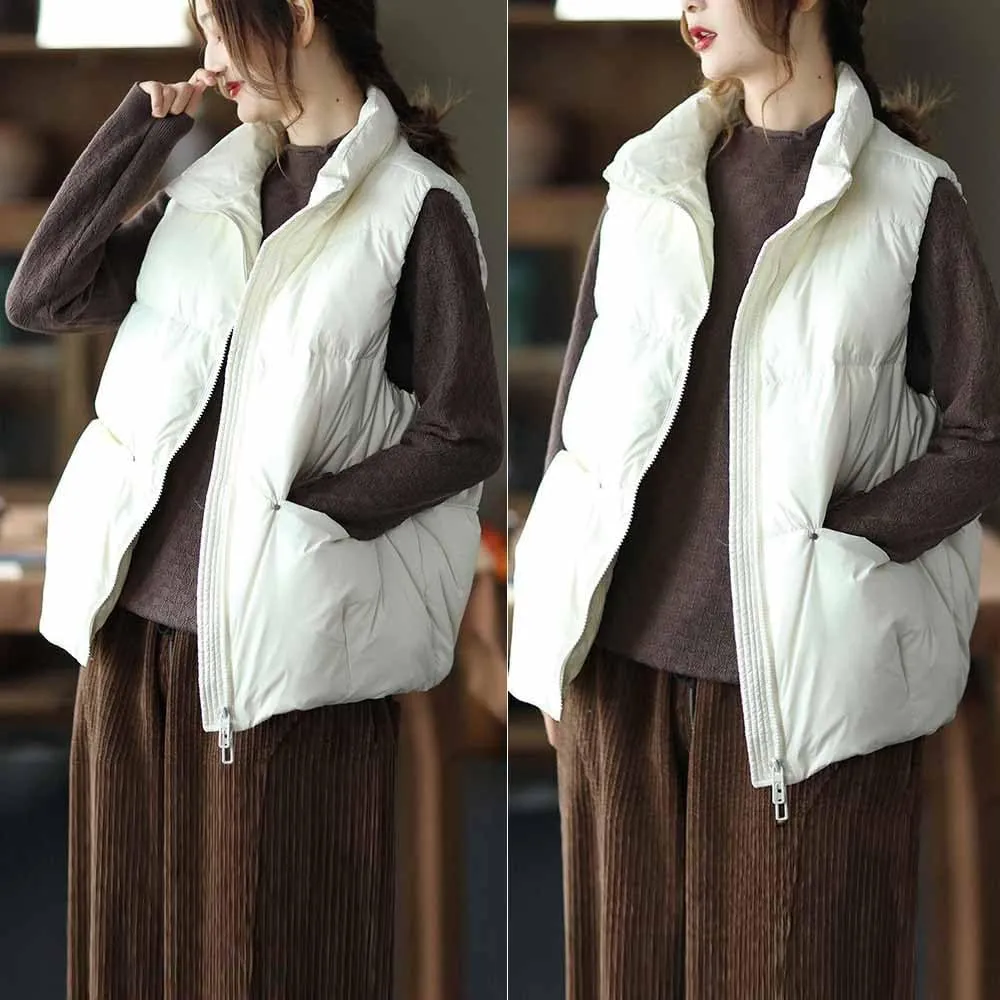 Women's Down Vest - Short Sleeveless Lightweight Jacket