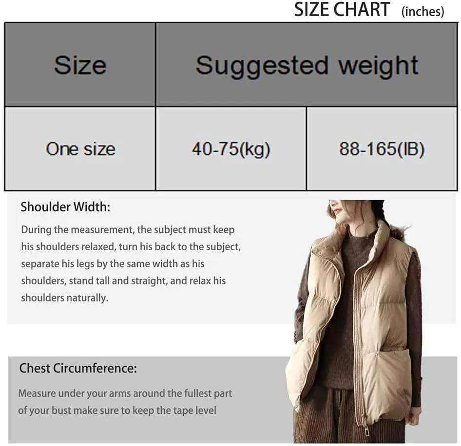 Women's Down Vest - Short Sleeveless Lightweight Jacket