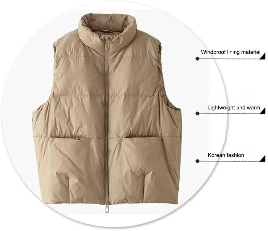 Women's Down Vest - Short Sleeveless Lightweight Jacket