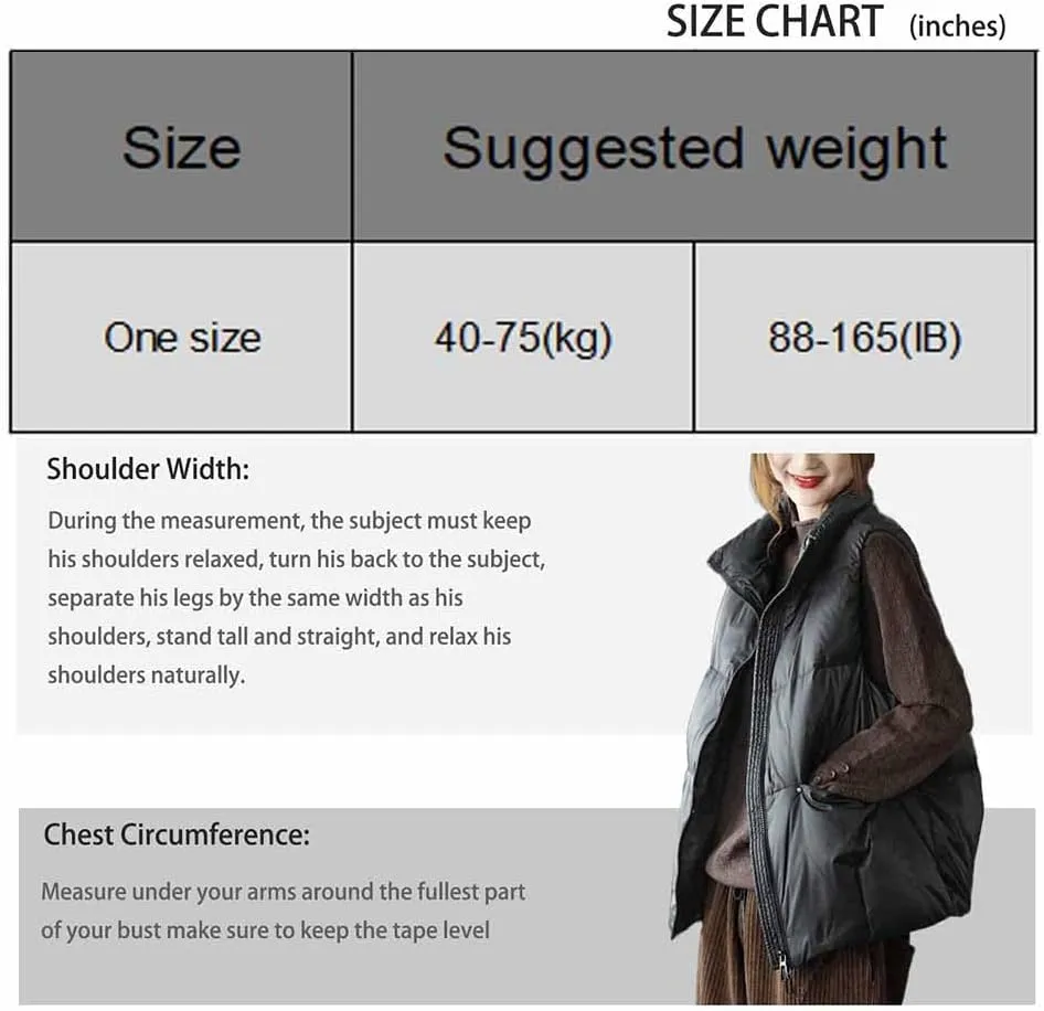 Women's Down Vest - Short Sleeveless Lightweight Jacket